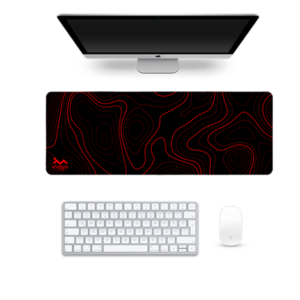 Mondrang Red on Black Topography Gaming Pad (800 x 300 mm)