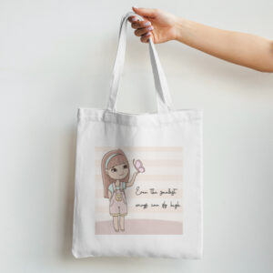Cute Girl Tote Bag Non Zipper